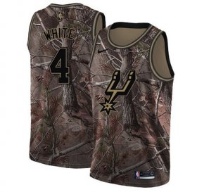 Wholesale Cheap Men\'s Nike San Antonio Spurs #4 Derrick White Camo Basketball Swingman Realtree Collection Jersey