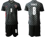 Wholesale Cheap Men 2020-2021 European Cup Croatia away black 8 Nike Soccer Jersey