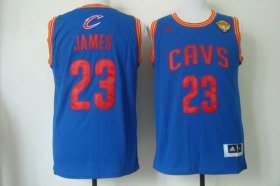 Wholesale Cheap Men\'s Cleveland Cavaliers #23 LeBron James 2015 The Finals Light Blue Jersey