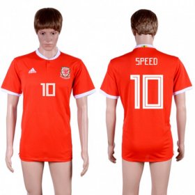 Wholesale Cheap Wales #10 Speed Red Home Soccer Club Jersey