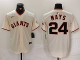 Cheap Men's San Francisco Giants #24 Willie Mays Cream 2024 Home Limited Stitched Baseball Jersey