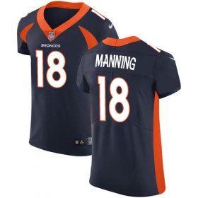 Wholesale Cheap Nike Broncos #18 Peyton Manning Navy Blue Alternate Men\'s Stitched NFL Vapor Untouchable Elite Jersey