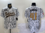 Cheap Men's New Orleans Saints #41 Alvin Kamara Arctic Camo 2024 Salute to Service Stitched Baseball Jersey