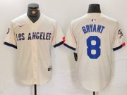 Cheap Men's Los Angeles Dodgers #8 Kobe Bryant Cream 2024 City Connect Limited Stitched Jersey