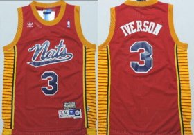 Wholesale Cheap Philadelphia Sixers #3 Allen Iverson Nats Red Swingman Throwback Jersey