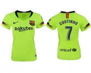 Wholesale Cheap Women's Barcelona #7 Coutinho Away Soccer Club Jersey