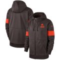 Wholesale Cheap Cleveland Browns Nike Sideline Performance Full-Zip Hoodie Brown