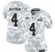 Cheap Women's Cleveland Browns #4 Deshaun Watson 2024 F.U.S.E Arctic Camo Salute To Service Limited Stitched Jersey(Run Small)