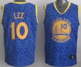 Wholesale Cheap Golden State Warriors #10 David Lee Blue Leopard Print Fashion Jersey