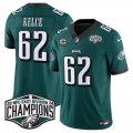 Cheap Men's Philadelphia Eagles #62 Jason Kelce Green 2024 NFC East Champions With 4-Star C Patch F.U.S.E. Vapor Untouchable Limited Stitched Football Jersey