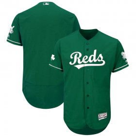 Wholesale Cheap Cincinnati Reds Majestic St. Patrick\'s Day Flex Base Authentic Collection Celtic Team Jersey Green