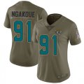 Wholesale Cheap Nike Jaguars #91 Yannick Ngakoue Olive Women's Stitched NFL Limited 2017 Salute to Service Jersey