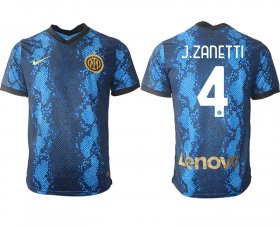 Wholesale Cheap Men 2021-2022 Club Inter Milan home blue aaa versio 4 Nike Soccer Jersey