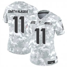 Cheap Women\'s Seattle Seahawks #11 Jaxon Smith-Njigba 2024 F.U.S.E Arctic Camo Salute To Service Limited Stitched Football Jersey(Run Small)