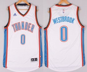 Wholesale Cheap Oklahoma City Thunder #0 Russell Westbrook Revolution 30 Swingman 2014 New White Jersey