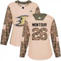 Wholesale Cheap Adidas Ducks #26 Brandon Montour Camo Authentic 2017 Veterans Day Women's Stitched NHL Jersey