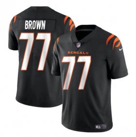 Cheap Men\'s Cincinnati Bengals #77 Trent Brown Black Vapor Untouchable Limited Stitched Jersey