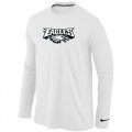 Wholesale Cheap Nike Philadelphia Eagles Authentic Logo Long Sleeve T-Shirt White