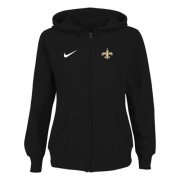 Wholesale Cheap Nie New Orleans Saints Ladies Tailgater Full Zip Hoodie Black