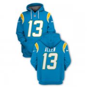 Wholesale Cheap Men's Los Angeles Chargers #13 Keenan Allen 2021 Blue Pullover Hoodie