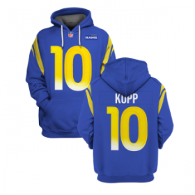 Wholesale Cheap Men\'s Los Angeles Rams #10 Cooper Kupp 2021 Royal Pullover Hoodie