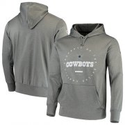 Wholesale Cheap Men's Dallas Cowboys Nike Heathered Gray Sideline Property Of Wordmark Logo Performance Pullover Hoodie