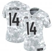 Cheap Women's Denver Broncos #14 Courtland Sutton 2024 F.U.S.E Arctic Camo Salute To Service Limited Stitched Jersey(Run Small)