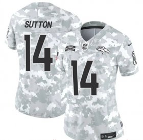 Cheap Women\'s Denver Broncos #14 Courtland Sutton 2024 F.U.S.E Arctic Camo Salute To Service Limited Stitched Jersey(Run Small)