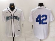 Cheap Men's Seattle Mariners #42 Jackie Robinson White Cool Base Stitched jersey