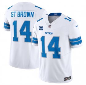 Cheap Men\'s Detroit Lions #14 Amon-Ra St. Brown White 2024 F.U.S.E. With 2-Star C Patch Vapor Limited Stitched Jersey