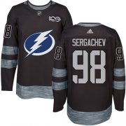 Wholesale Cheap Adidas Lightning #98 Mikhail Sergachev Black 1917-2017 100th Anniversary Stitched NHL Jersey