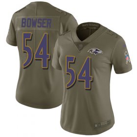 Wholesale Cheap Nike Ravens #54 Tyus Bowser Olive Women\'s Stitched NFL Limited 2017 Salute to Service Jersey