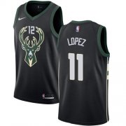 Wholesale Cheap Nike Bucks #11 Brook Lopez Black NBA Swingman Statement Edition Jersey