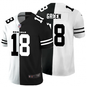 Cheap Cincinnati Bengals #18 A.J. Green Men\'s Black V White Peace Split Nike Vapor Untouchable Limited NFL Jersey