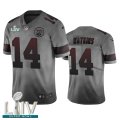 Wholesale Cheap Kansas City Chiefs #14 Sammy Watkins Smoky Gray Super Bowl LIV 2020 Men's Nike Vapor Limited City Edition NFL Jersey