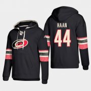 Wholesale Cheap Carolina Hurricanes #44 Calvin De Haan Black adidas Lace-Up Pullover Hoodie