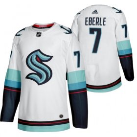 Wholesale Cheap Men\'s Seattle #7 Kraken Jordan Eberle 2022 Away White Jersey