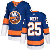 Wholesale Cheap Adidas Islanders #25 Devon Toews Royal Blue Home Authentic Stitched NHL Jersey