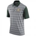 Wholesale Cheap Men's Oakland Athletics Nike Gray Dri-FIT Stripe Polo