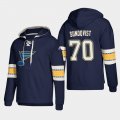 Wholesale Cheap St. Louis Blues #70 Oskar Sundqvist Blue adidas Lace-Up Pullover Hoodie