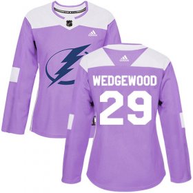 Cheap Adidas Lightning #29 Scott Wedgewood Purple Authentic Fights Cancer Women\'s Stitched NHL Jersey