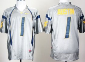 Wholesale Cheap West Virginia Mountaineers #1 Tavon Austin Gray Jersey