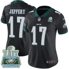 Wholesale Cheap Nike Eagles #17 Alshon Jeffery Black Alternate Super Bowl LII Champions Women\'s Stitched NFL Vapor Untouchable Limited Jersey