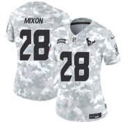 Cheap Women's Houston Texans #28 Joe Mixon 2024 F.U.S.E Arctic Camo Salute To Service Limited Stitched Football Jersey(Run Small)