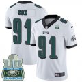 Wholesale Cheap Nike Eagles #91 Fletcher Cox White Super Bowl LII Champions Men's Stitched NFL Vapor Untouchable Limited Jersey