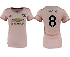 Wholesale Cheap Women\'s Manchester United #8 Mata Away Soccer Club Jersey