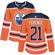 Wholesale Cheap Adidas Oilers #21 Andrew Ference Orange Home Authentic Women's Stitched NHL Jersey