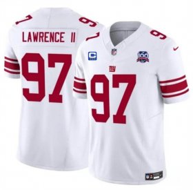 Men\'s New York Giants #97 Dexter Lawrence II White 2024 F.U.S.E. With 3-Star C Patch And 100TH Season Patch Vapor Untouchable Limited Stitched Jersey