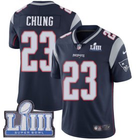 Wholesale Cheap Nike Patriots #23 Patrick Chung Navy Blue Team Color Super Bowl LIII Bound Men\'s Stitched NFL Vapor Untouchable Limited Jersey