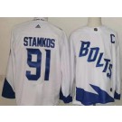 Wholesale Cheap Men's Tampa Bay Lightning #91 Steven Stamkos White 2022 Stadium Series Authentic Jersey